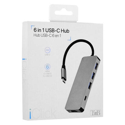 tnb-iclick-hub-usb-c-tipo-c-6-en-1-gris-sideral tnb-iclick-hub-usb-c-tipo-c-6-en-1-gris-sideral