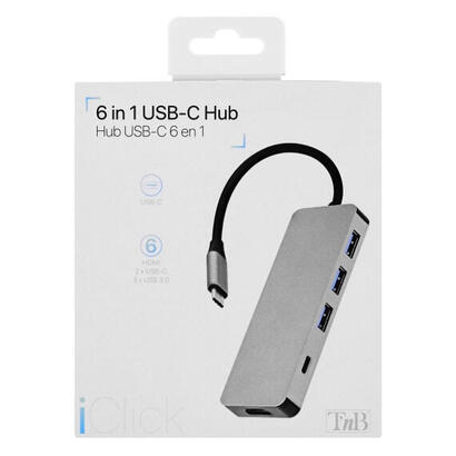tnb-iclick-hub-usb-c-tipo-c-6-en-1-gris-sideral tnb-iclick-hub-usb-c-tipo-c-6-en-1-gris-sideral