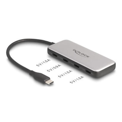 delock-64261-concentrador-usb-type-c-de-usb-10-gbps-con-4-x-usb-type-c-hembra-y-pd-de-85-vatios