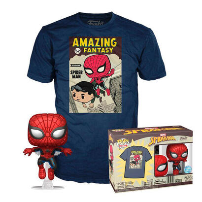 set-figura-pop-38-tee-marvel-spiderman-comic-cover-talla-xl