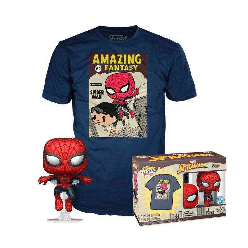 set-figura-pop-38-tee-marvel-spiderman-comic-cover-talla-xl