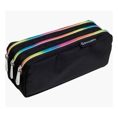 exacompta-estuche-rectangular-3-compartimentos-raimbow-negro