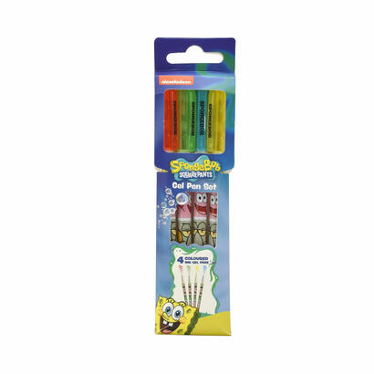 thumbs-up-spongebob-boligrafo-de-gel-con-tapa-azul-verde-rojo-amarillo-4-piezas