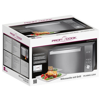 microondas-proficook-pc-mwg-1204-con-grill-23-l-800-w-espejo-acero-inoxidable