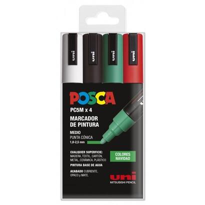 posca-pc-5m-estuche-de-4-marcadores-de-pintura-punta-de-bala-18-25mm-tinta-base-al-agua-resistente-a-la-luz-