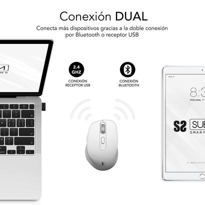 raton-subblim-confort-ergo-dual-inalambrico-bluetooth-usb-24ghz-2400dpi-5-botones-uso-diestro-blanco