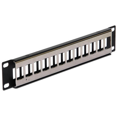 delock-43326-10-keystone-patch-panel-12-port-metal-black