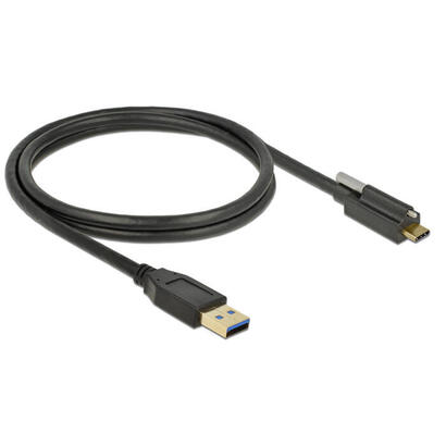 delock-83717-cable-superspeed-usb-10-gbps-usb-32-gen-2-tipo-a-macho-a-usb-type-c-macho-con-tornillo-en-la-parte-superior-1-m