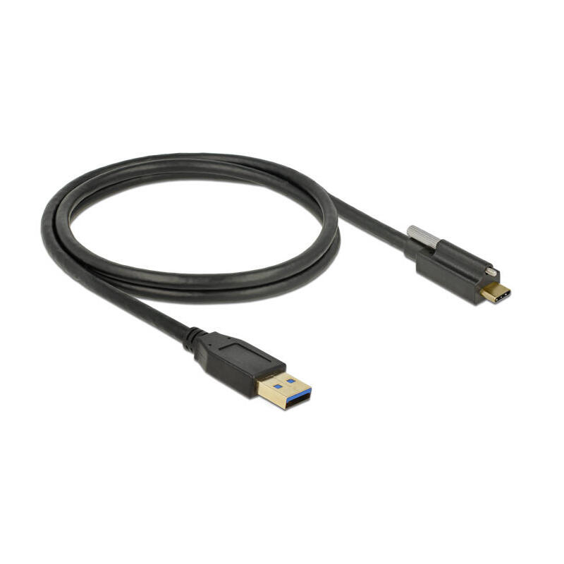 delock-83717-cable-superspeed-usb-10-gbps-usb-32-gen-2-tipo-a-macho-a-usb-type-c-macho-con-tornillo-en-la-parte-superior-1-m