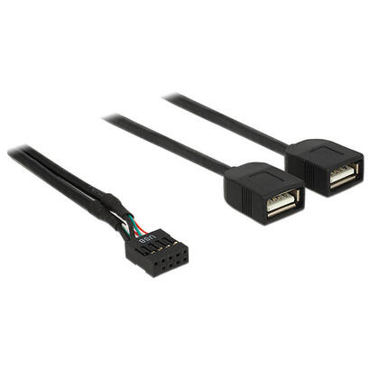 delock-83823-usb-cable-pin-header-female-2-x-usb-20-type-a-female-40-cm