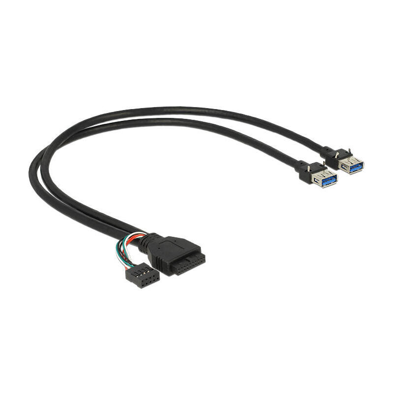 delock-83829-cable-usb-30-pin-header-female-usb-20-pin-header-female-2-x-usb-30-a-female-45-cm