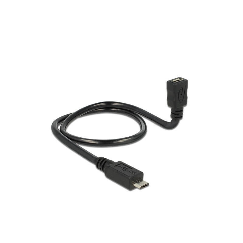 delock-83925-cable-usb-20-micro-b-male-usb-20-micro-b-female-otg-shapecable-050-m