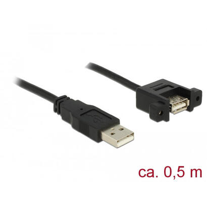 delock-85461-cable-usb-20-tipo-a-macho-usb-20-tipo-a-hembra-instalacion-en-panel-y-de-05-m