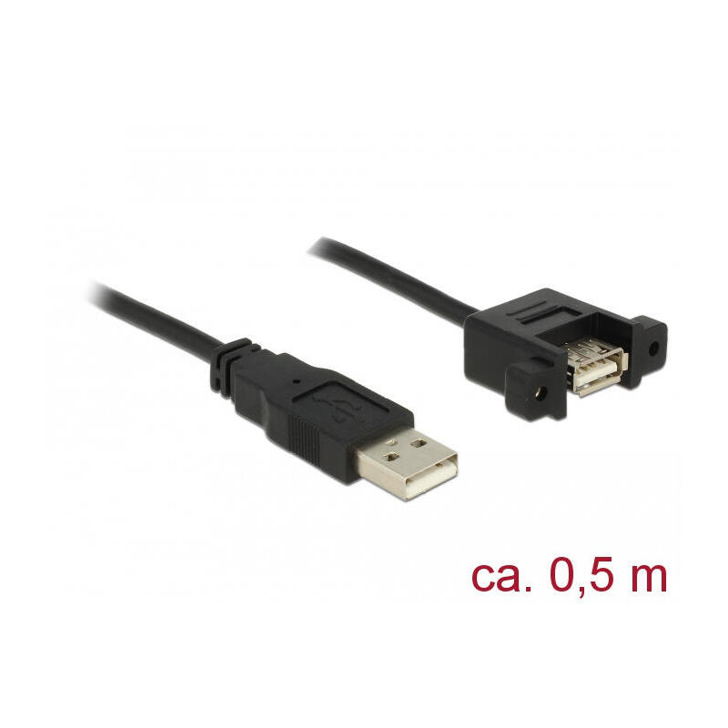 delock-85461-cable-usb-20-tipo-a-macho-usb-20-tipo-a-hembra-instalacion-en-panel-y-de-05-m