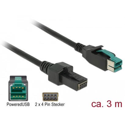 delock-85484-cable-poweredusb-macho-12-v-2-x-4-pin-macho-3-m-para-impresoras-y-terminales-de-punto-de-venta
