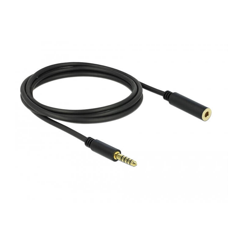 delock-85797-cable-de-extension-conector-estereo-44-mm-de-5-pines-macho-a-hembra-2-m-negro