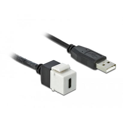 delock-86382-modulo-keystone-usb-20-c-hembra-usb-20-a-macho-con-cable