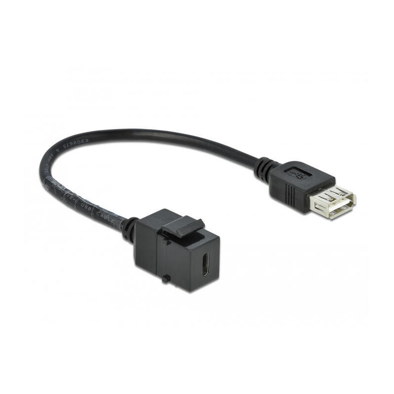 delock-86384-modulo-keystone-usb-20-c-hembra-usb-20-a-hembra-con-cable