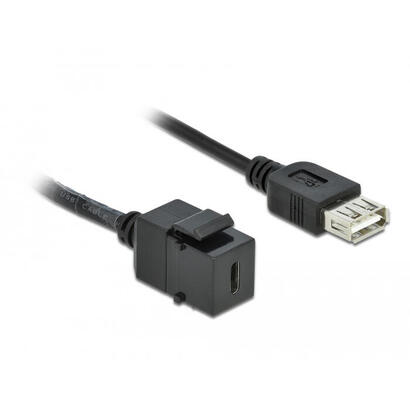 delock-86384-modulo-keystone-usb-20-c-hembra-usb-20-a-hembra-con-cable