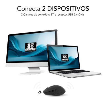 raton-subblim-curve-ergo-dual-inalambrico-bluetooth-usb-24ghz-1600dpi-5-botones-uso-diestro-negro
