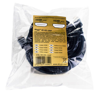 cable-akyga-ak-hd-100p-hdmi-10-m-hdmi-tipo-a-estandar-negro