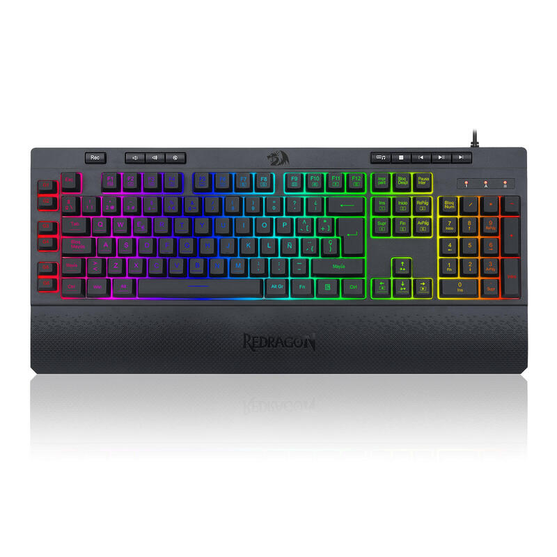 redragon-shiva-teclado-gaming-membrana-rbg-reposamunecas-espanol-espana-negro redragon-shiva-teclado-gaming-membrana-rbg-reposamunecas-espanol-espana-negro
