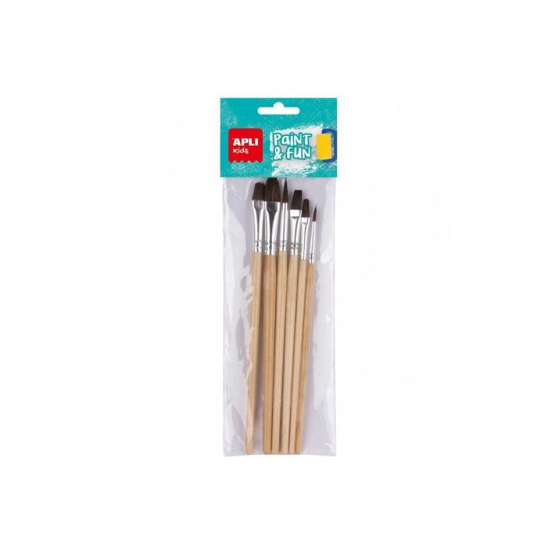 apli-pack-de-6-pinceles-de-madera-para-ninos-punta-redonda-cerdas-de-caballo-fomenta-creatividad-y-colaboracion