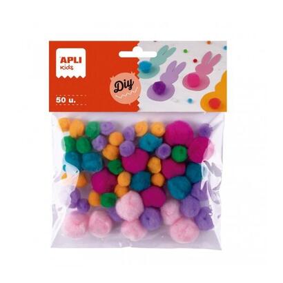 apli-pack-de-50-pompones-de-tacto-suave-ideal-para-manualidades-infantiles-estimula-la-creatividad-colores