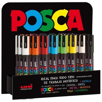posca-pc3m-expositor-de-36-marcadores-de-pintura-punta-conica-de-poliester-09-13mm-tinta-base-al-agua-