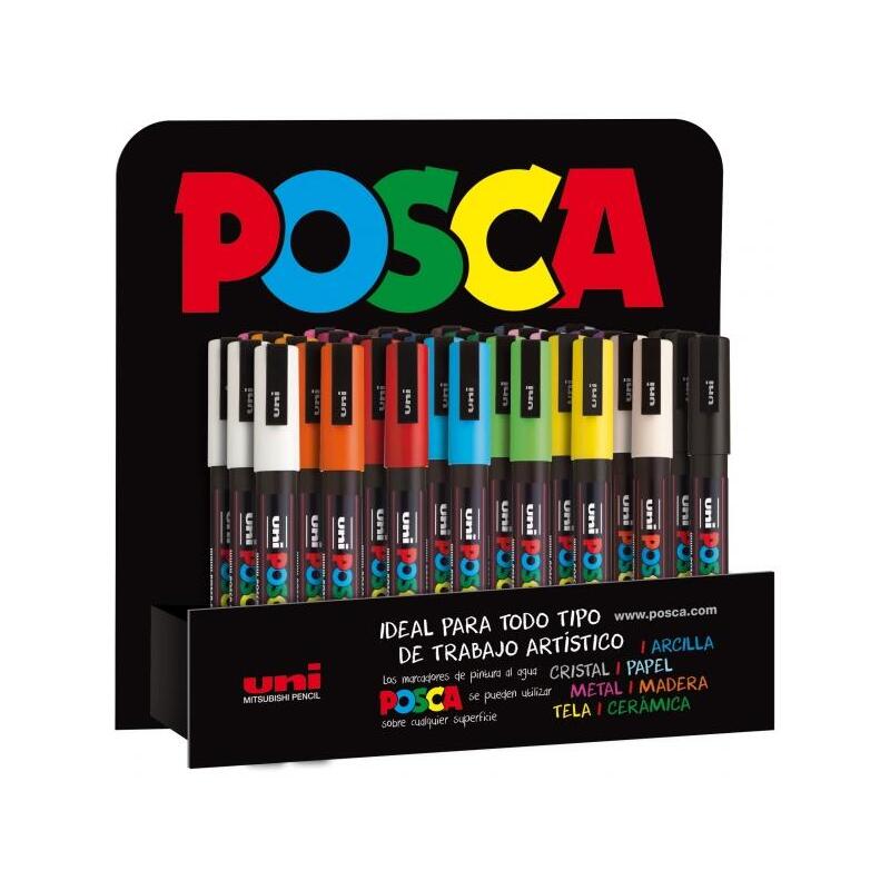 posca-pc3m-expositor-de-36-marcadores-de-pintura-punta-conica-de-poliester-09-13mm-tinta-base-al-agua-