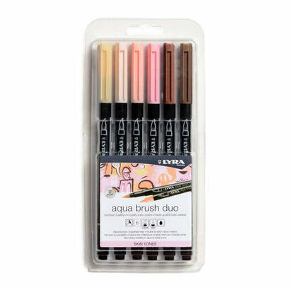 lyra-aqua-brush-duo-pack-6-rotuladores-de-doble-punta-trazos-1-5-y-1mm-tinta-base-de-agua-colores-tonos-de-piel