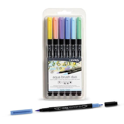 lyra-aqua-brush-duo-pack-6-rotuladores-de-doble-punta-trazos-1-5-y-1mm-tinta-base-de-agua-colores-tonos-pastel