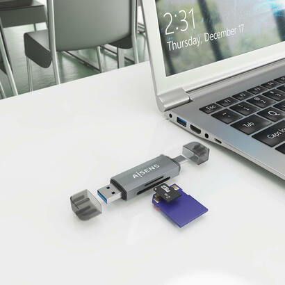 aisens-lector-de-tarjetas-sd-micro-sd-mmc-rs-mmc-mmc-micro-usb-a-y-usb-c-gris
