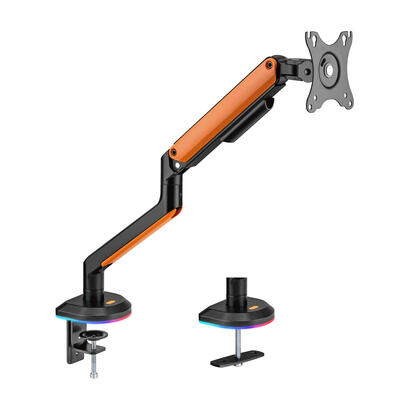 aisens-soporte-de-mesa-rgb-gaming-contrapeso-giratorio-e-inclinable-para-monitortv-9kg-3-pivotes-1-brazo-de-17-32-negro-naranja