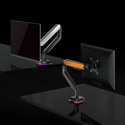 aisens-soporte-de-mesa-rgb-gaming-contrapeso-giratorio-e-inclinable-para-monitortv-9kg-3-pivotes-1-brazo-de-17-32-negro-naranja