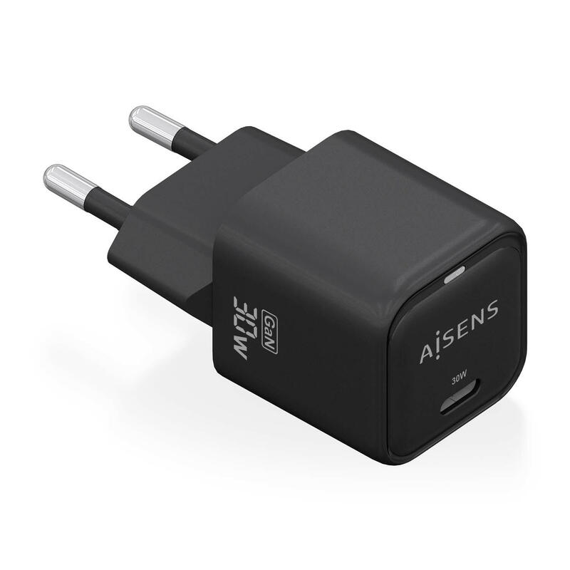 aisens-cargador-gan-30w-1xusb-c-pd30-qc40-negro