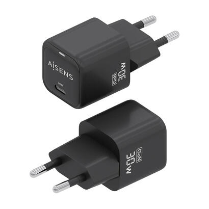 aisens-cargador-gan-30w-1xusb-c-pd30-qc40-negro