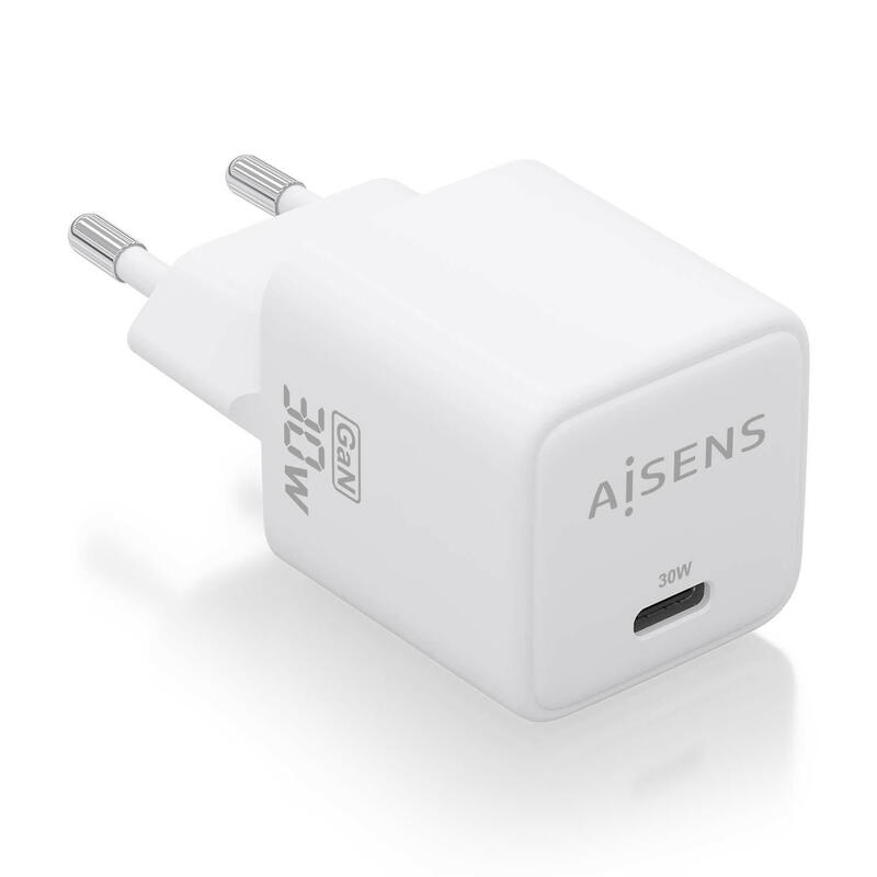 aisens-cargador-gan-30w-1xusb-c-pd30-qc40-blanco