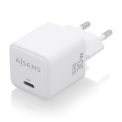aisens-cargador-gan-30w-1xusb-c-pd30-qc40-blanco