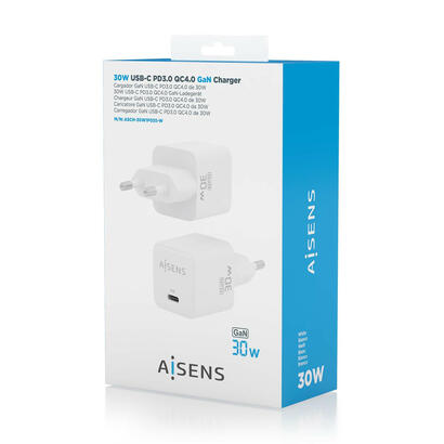aisens-cargador-gan-30w-1xusb-c-pd30-qc40-blanco