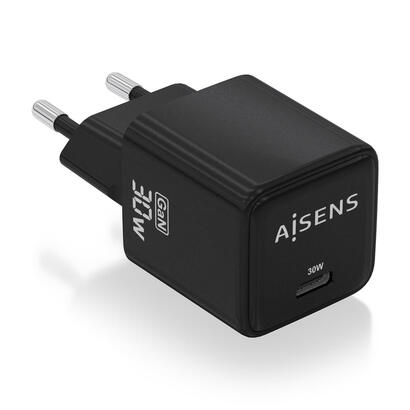 aisens-cargador-gan-30w-1xusb-c-pd30-qc40-negro