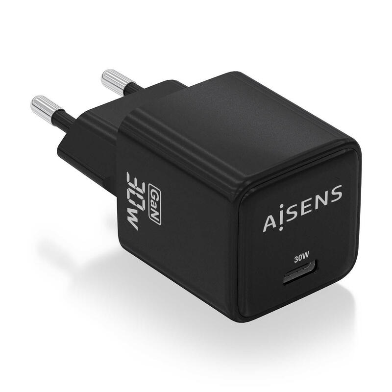 aisens-cargador-gan-30w-1xusb-c-pd30-qc40-negro