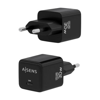 aisens-cargador-gan-30w-1xusb-c-pd30-qc40-negro