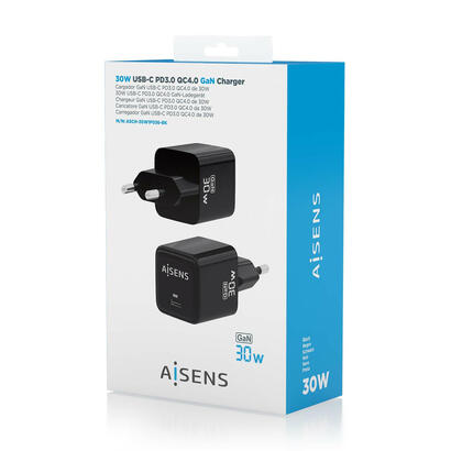 aisens-cargador-gan-30w-1xusb-c-pd30-qc40-negro