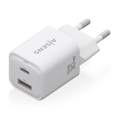 aisens-cargador-gan-30w-1xusb-c-pd30-qc40-1xusb-a-qc30-blanco