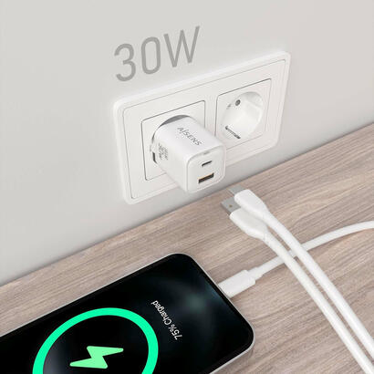 aisens-cargador-gan-30w-1xusb-c-pd30-qc40-1xusb-a-qc30-blanco