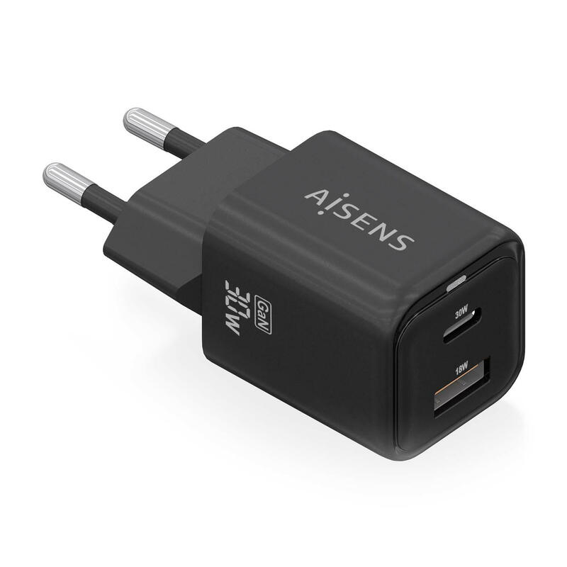 aisens-cargador-gan-30w-1xusb-c-pd30-qc40-1xusb-a-qc30-negro