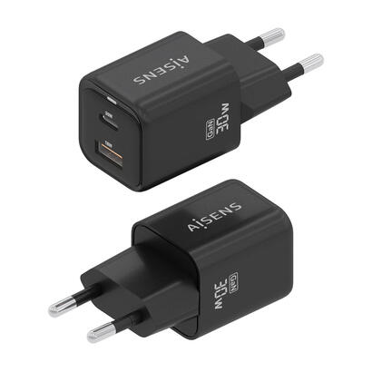 aisens-cargador-gan-30w-1xusb-c-pd30-qc40-1xusb-a-qc30-negro