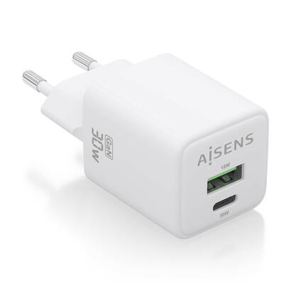 aisens-cargador-gan-30w-1xusb-c-pd30-qc40-1xusb-a-qc30-blanco