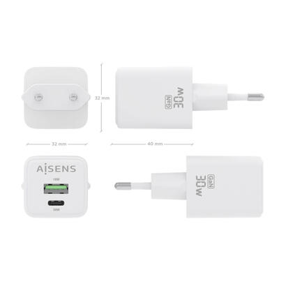 aisens-cargador-gan-30w-1xusb-c-pd30-qc40-1xusb-a-qc30-blanco